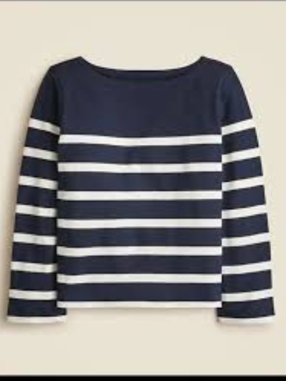J. Crew Mariner Jersey Navy/White Striped Relaxed Boatneck T-shirt/NWT/LARGE